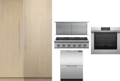 6 Piece Package Includes Refrigerator, Freezer, Cooktop, Wall Oven, Hood And Dishwasher